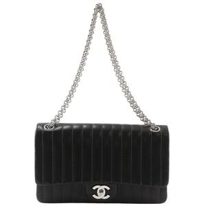 CHANEL Mademoiselle Shoulder Bag Chain Calfskin 2006 Black A5 Turn Lock Women's